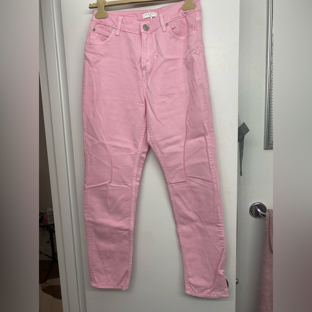 Wide Straight leg fit Sandro jeans rarely worn size 38 light pink